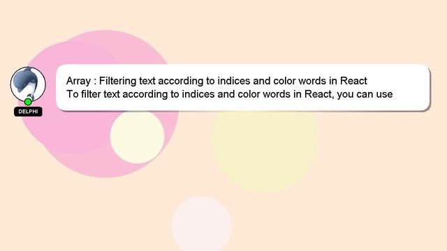 Array : Filtering text according to indices and color words in React смотреть онлайн
