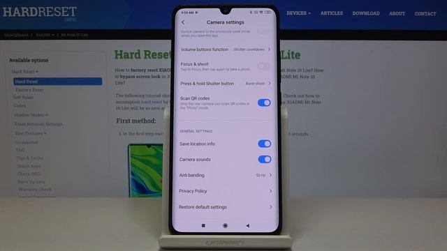 How to Reset Camera Settings in XIAOMI Mi Note 10 Lite – Restore Camera Configuration смотреть онлайн