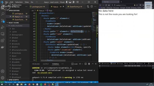 WA1-2022-L20: Exercise on React Router v6 смотреть онлайн