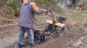 Картофель капалка. Российский. Мотоблок Huter mk13000. первый испытания.