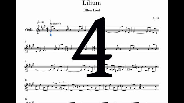 Lilium Elfen Lied - Partitura Facil Violín смотреть онлайн