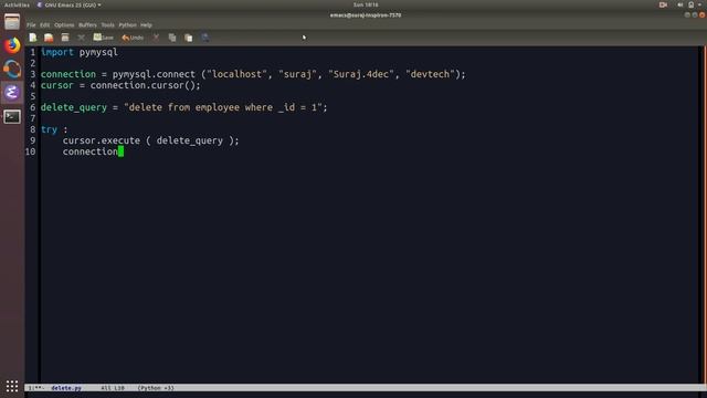 Python PyMySQL Tutorial 6 : Delete Records From MySQL Database смотреть онлайн
