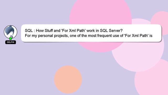 SQL : How Stuff and 'For Xml Path' work in SQL Server? смотреть онлайн