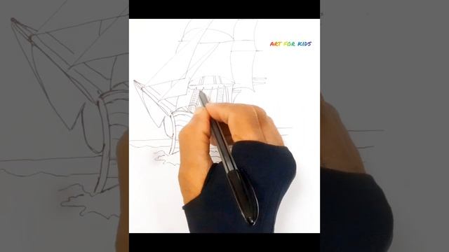 how to draw sailing ship ⛵ смотреть онлайн