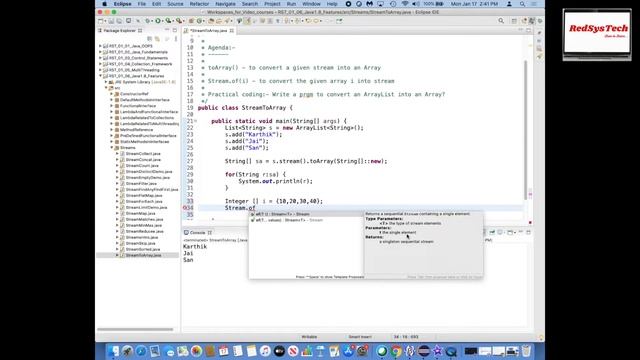 # 183 toArray | toArray() | java| toArray java 8 | toArray java | Java Streams | java 8 | RedSysTec смотреть онлайн