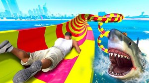 Экстремальный Спуск Со Скользкой Горки В Аквапарке Гта 5 Моды Топовые Горки Аттракционы Gta 5 Mods !