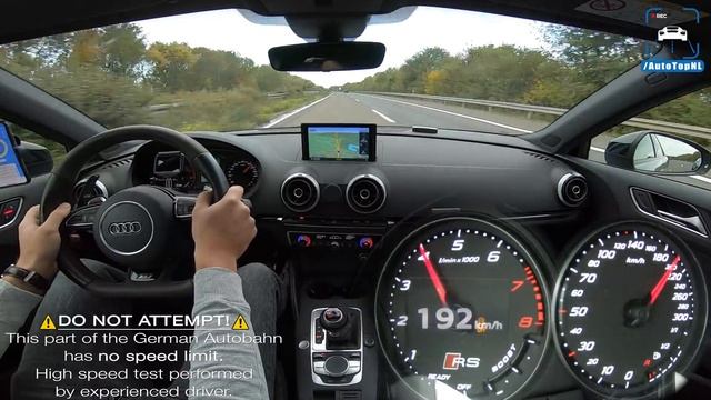 AUDI RS3 8V 450HP TOP SPEED On AUTOBAHN (NO SPEED LIMIT) By AutoTopNL