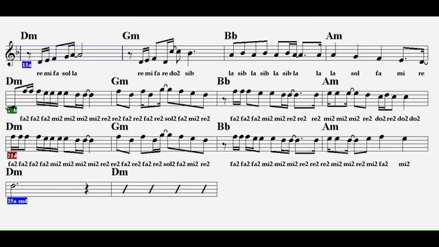 CARELESS WHİSPER--Dm--(Play Along)--:Keyboard,Trumpet,Flute,Guitar,Violin,Melodica,Recorder.