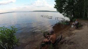 рыбалка с фидером ночью в июне на Десногорском водохранилище...