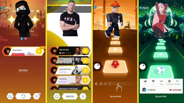 Alan Walker vs Believer vs 2 Phut Hon vs Roblox Music | Tiles Hop EDM Rush смотреть онлайн