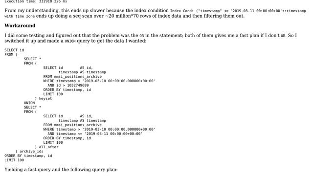 Postgres choosing a filter instead of index cond when OR is involved смотреть онлайн