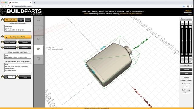 Buildparts by CIDEAS Inc. Presents: True-Quote an Online Advanced Quoting Tool for 3D Printing. смотреть онлайн
