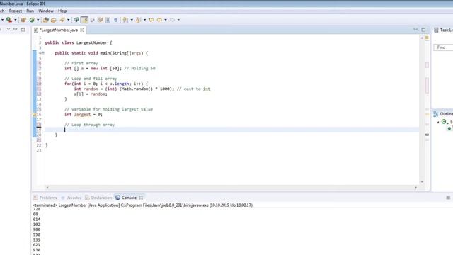Largest number in array with Java смотреть онлайн