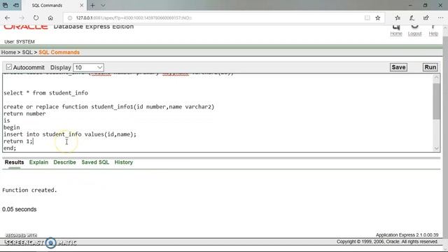 oracle in create function to insert data in table смотреть онлайн