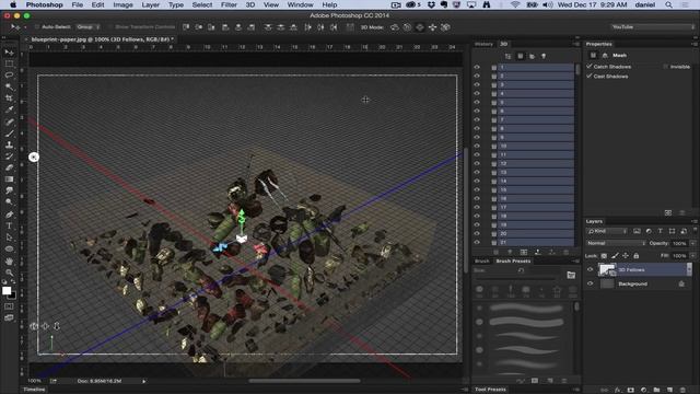 Photoshop - 3D Menu - Pack Objects on Ground Plane смотреть онлайн
