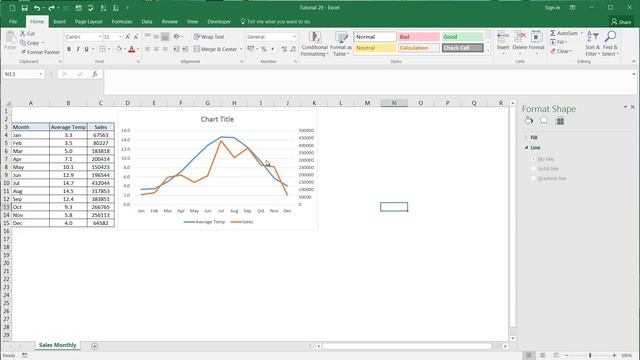 Excel 2013 - Tutorial 29 - Graphs - Secondary Axis смотреть онлайн