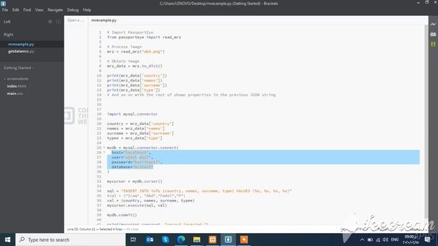 MRZ-PassportEy Function Python and MYSQL part1 смотреть онлайн