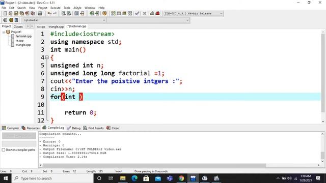 C++ Program to find Factorial Number || By using For Loop || Unsigned Type || In Hindi/Urdu смотреть онлайн