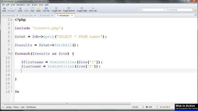 MySQL PDO Tutorial Lesson 5 - FetchAll method смотреть онлайн