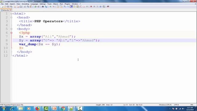 PHP Array Operators,Lec-20 |PHP tutorial for beginners in Urdu/Hindi| смотреть онлайн
