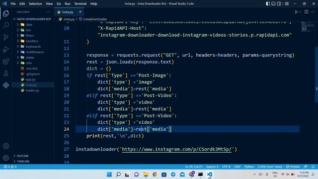 Instagramdan Video Yuklovchi Telegram Bot | Instagram Video Downloader Telegram Bot!