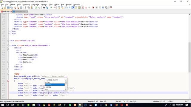 insert update delete view and search data from database in php mysql connection part 1 смотреть онлайн