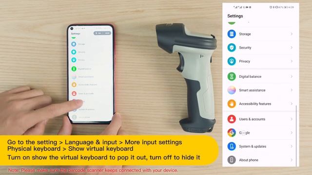 How to pop up or hide the virtual keyboard while using Inateck barcode scanners? смотреть онлайн