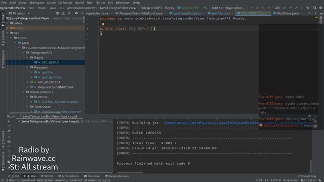 [EN] [RU if requested translation] Programming day! Java/?Python. Continuing JavaTelegramBotView an смотреть онлайн