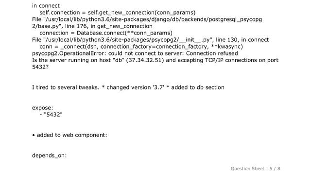 Django : docker-compose with two containers: web can not connect to db смотреть онлайн
