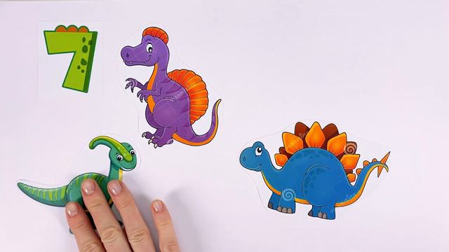 Наклейки - Динозавры! Учимся Считать до 10! смотреть онлайн