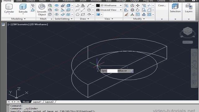 AutoCad 3d Modeling 23 ( Solid Intersect ) смотреть онлайн