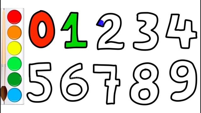 Coloring Numbers, Learn Numbers 1 To 10 | How to draw Numbers with Graphic Tablet смотреть онлайн