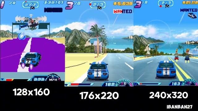 Asphalt 6 Adrenaline - Graphics Comparison [128x160 vs 176x220 vs 240x320] Java Games смотреть онлайн