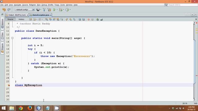10.8 Exception Handling in Java Practical Part 6 User Defined Exception смотреть онлайн