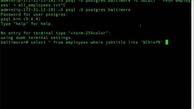Dump query results from PostgreSQL to file смотреть онлайн