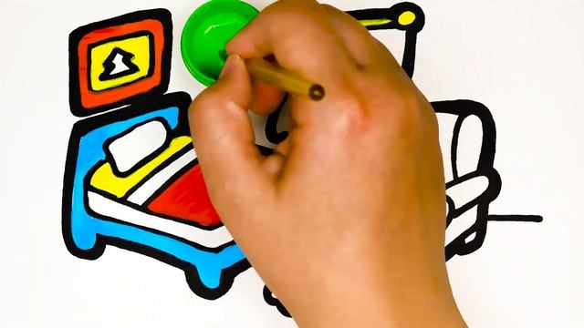 How to draw Bedroom - Paint with Art Box смотреть онлайн