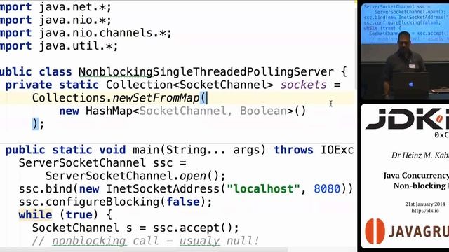 JDK IO 2014 - Java Concurrency and Non blocking IO - Dr Heinz M. Kabutz смотреть онлайн