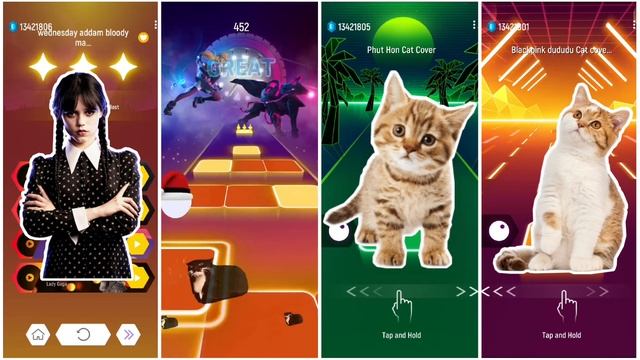 Cute Cats Vs Wednesday Addams Lisa MONEY Phut Hon Blackpink DUDUDU Bongo Cat #tileshop