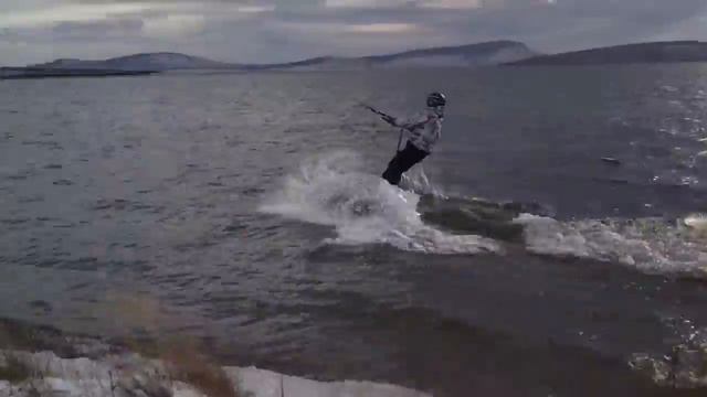 Кайтсерфинг на сноуборде часть 3 СНЕГ и ВОДА смотреть онлайн