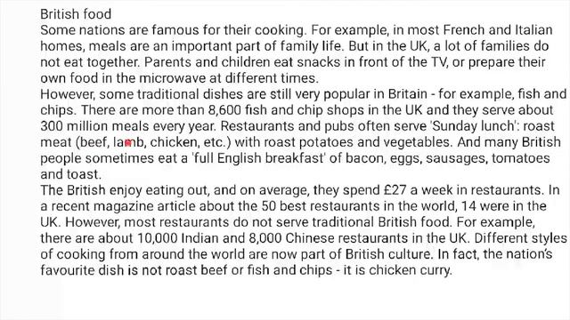 Lesson 42 / Англис Тили: Текст - British Food смотреть онлайн