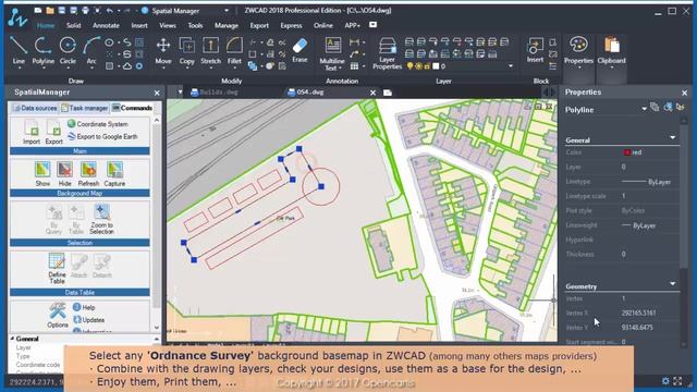 Ordnance Survey data, image and maps (ZWCAD - part 2) - Spatial Manager TP смотреть онлайн