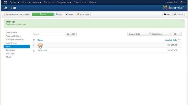 User Extranet for Joomla! 3 / Staff: Set permissions смотреть онлайн