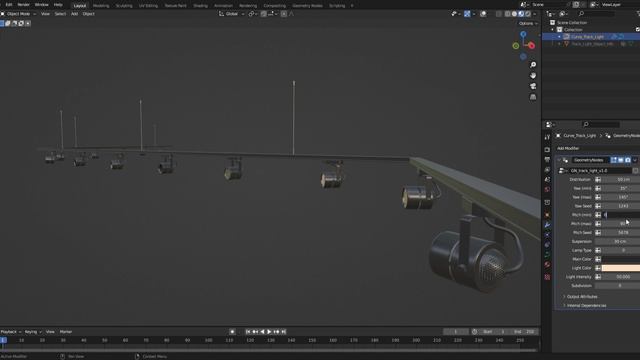 Geometry Nodes Track Lighting | BLENDER смотреть онлайн