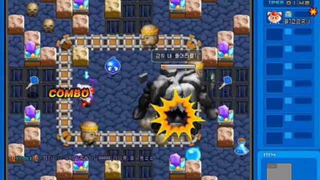 BNB Crazy Arcade Golem7 boss 1.40catch Location B!!! смотреть онлайн