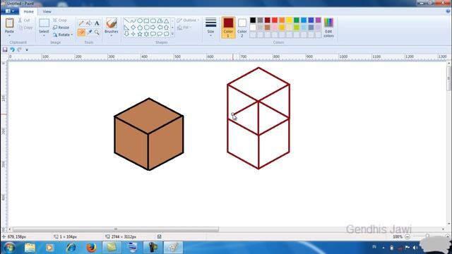 Cara membuat gambar kubus atau box dengan Paint смотреть онлайн