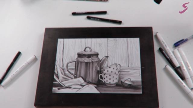 Промо онлайн-курса «Скетчинг маркерами. Монохром» смотреть онлайн