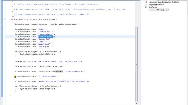 List Interface in Java смотреть онлайн