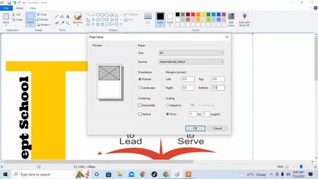 How To Adjust Page Size For Accurate Printing in MS Paint | Adjust Image Page Size For Printing смотреть онлайн