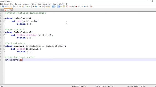 Python Program - Multiple Inheritance смотреть онлайн