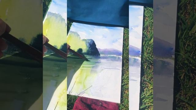 Watercolour Tutorial Как нарисовать горный пейзаж акварелью?